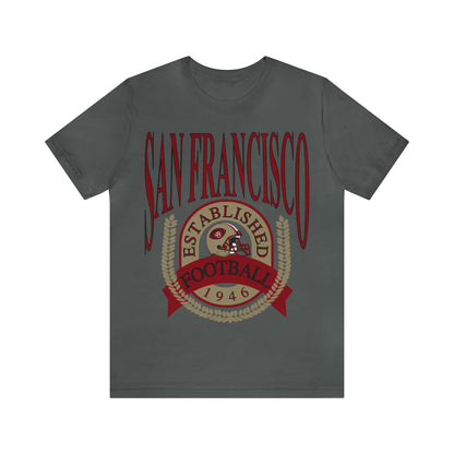 Vintage San Francisco 49ERS Football Tee - Men's & Women's Unisex Retro Short Sleeve Oversized T-Shirt - Design 1