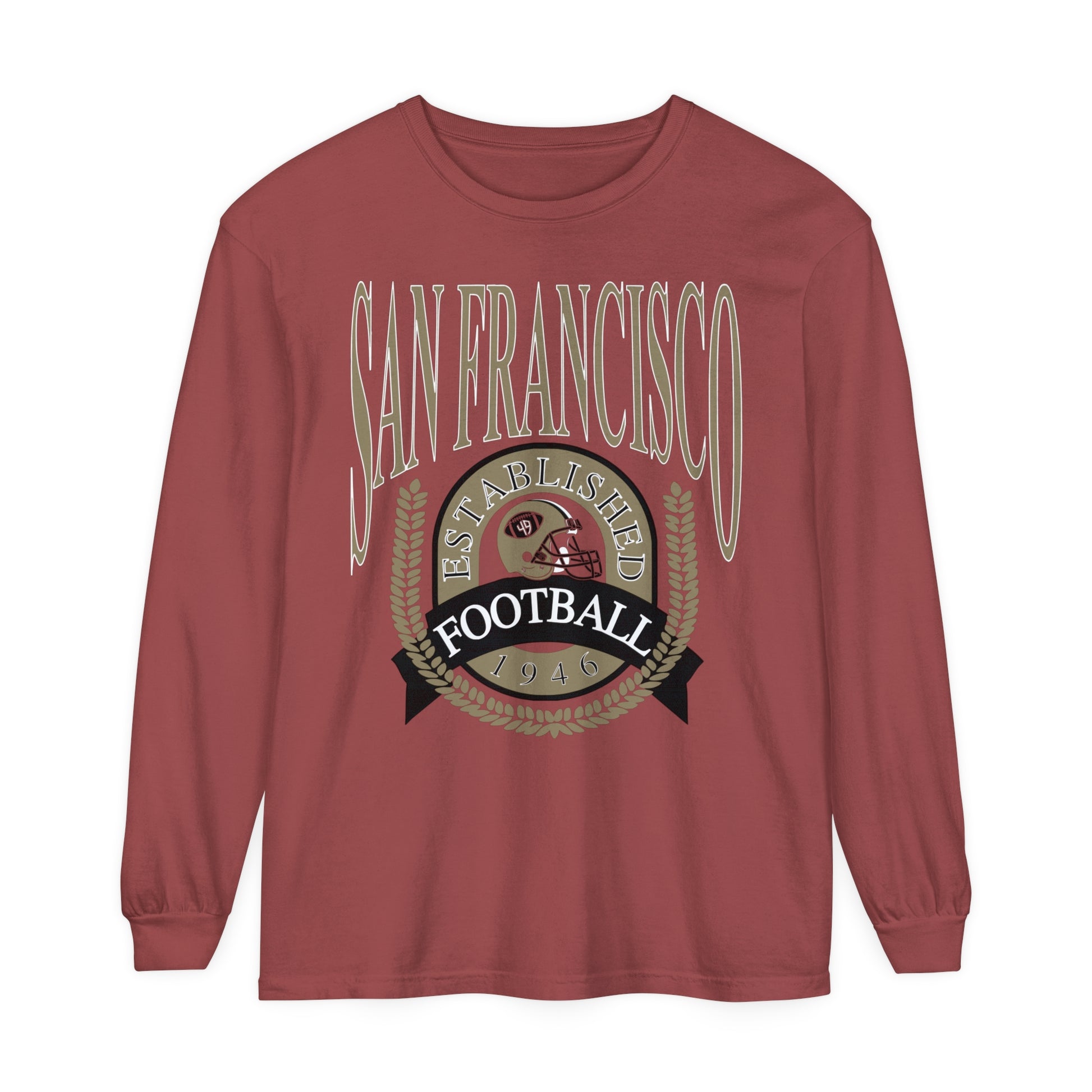 Vintage San Francisco 49ers Long Sleeve T-Shirt - Fred Warner - Nick Bosa - Joe Montana - George Kittle - Jerry Rice - Trent Williams - Deebo Samuel - Men's Women's Red Maroon Oversized The Dallas Family