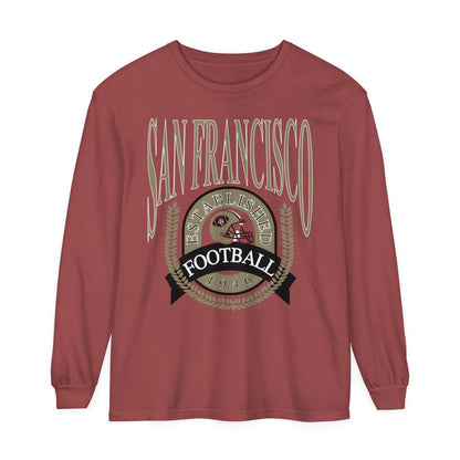 Vintage San Francisco 49ers Long Sleeve T-Shirt - Fred Warner - Nick Bosa - Joe Montana - George Kittle - Jerry Rice - Trent Williams - Deebo Samuel - Men's Women's Red Maroon Oversized The Dallas Family