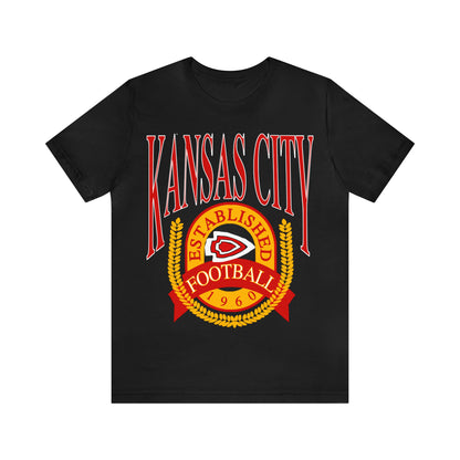 Vintage Kansas City Chiefs T-Shirt - NFL Football Short Sleeve Oversized Tee - Chiefs Travis Kelce Game Apparel - Design 1
