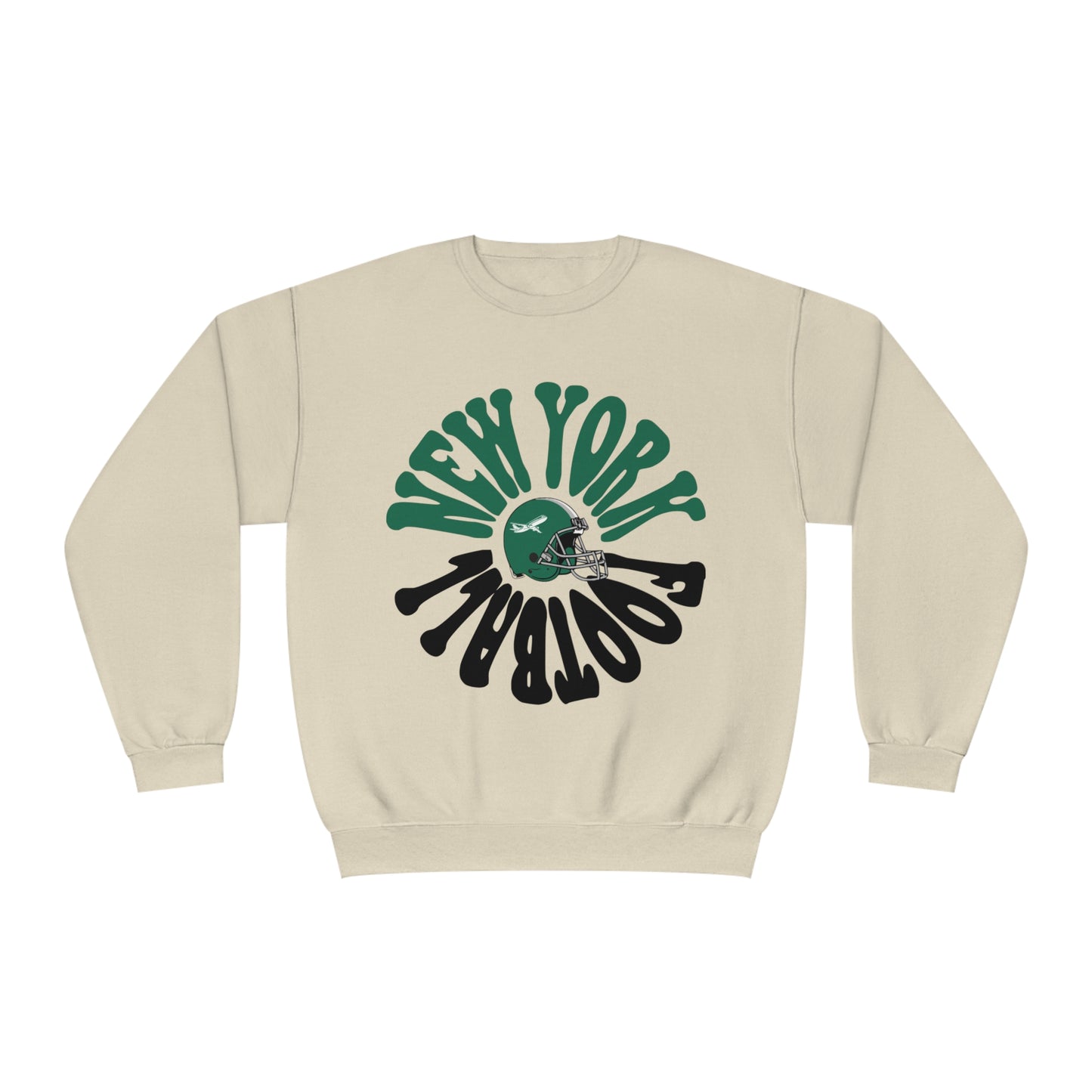 Hippy Retro New York Jets Football Sweatshirt - Vintage Style Football Crewneck - Men's & Women's Football Apparel