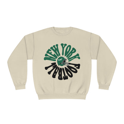 Hippy Retro New York Jets Football Sweatshirt - Vintage Style Football Crewneck - Men's & Women's Football Apparel