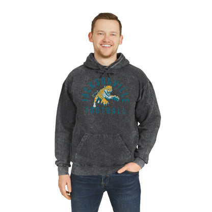 Jacksonville Jaguars Mineral Wash Hoodie - NFL Football Oversized Tie Dye Hooded Sweatshirt - Design 3