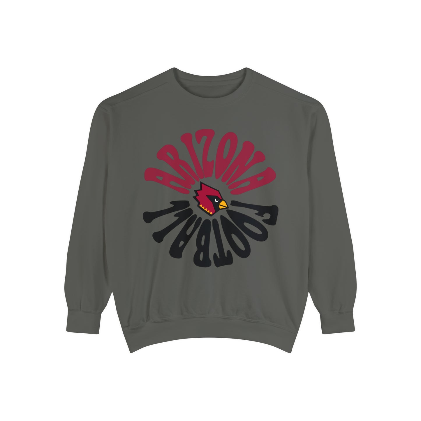 Comfort Colors Hippy Retro Arizona Cardinals Sweatshirt - Vintage Style Football Crewneck - Men's & Women's Retro Apparel - Design 2