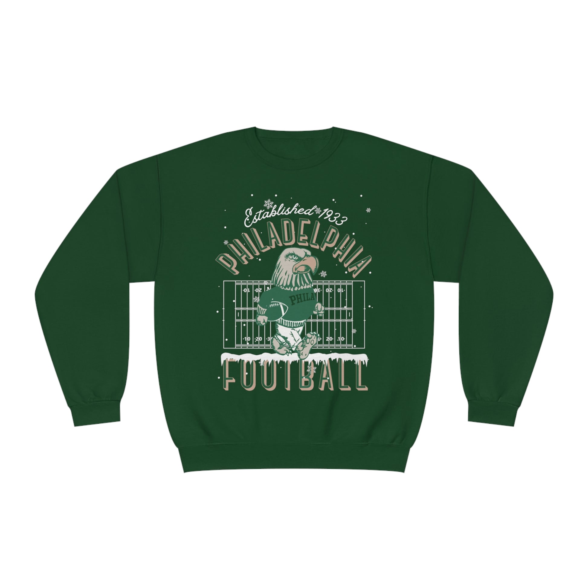 Vintage Philadelphia Eagles Christmas Crewneck Sweatshirt - Winter Holiday NFL Football Mascot Sweatshirt - Men's & Women's Oversized Hoodie
