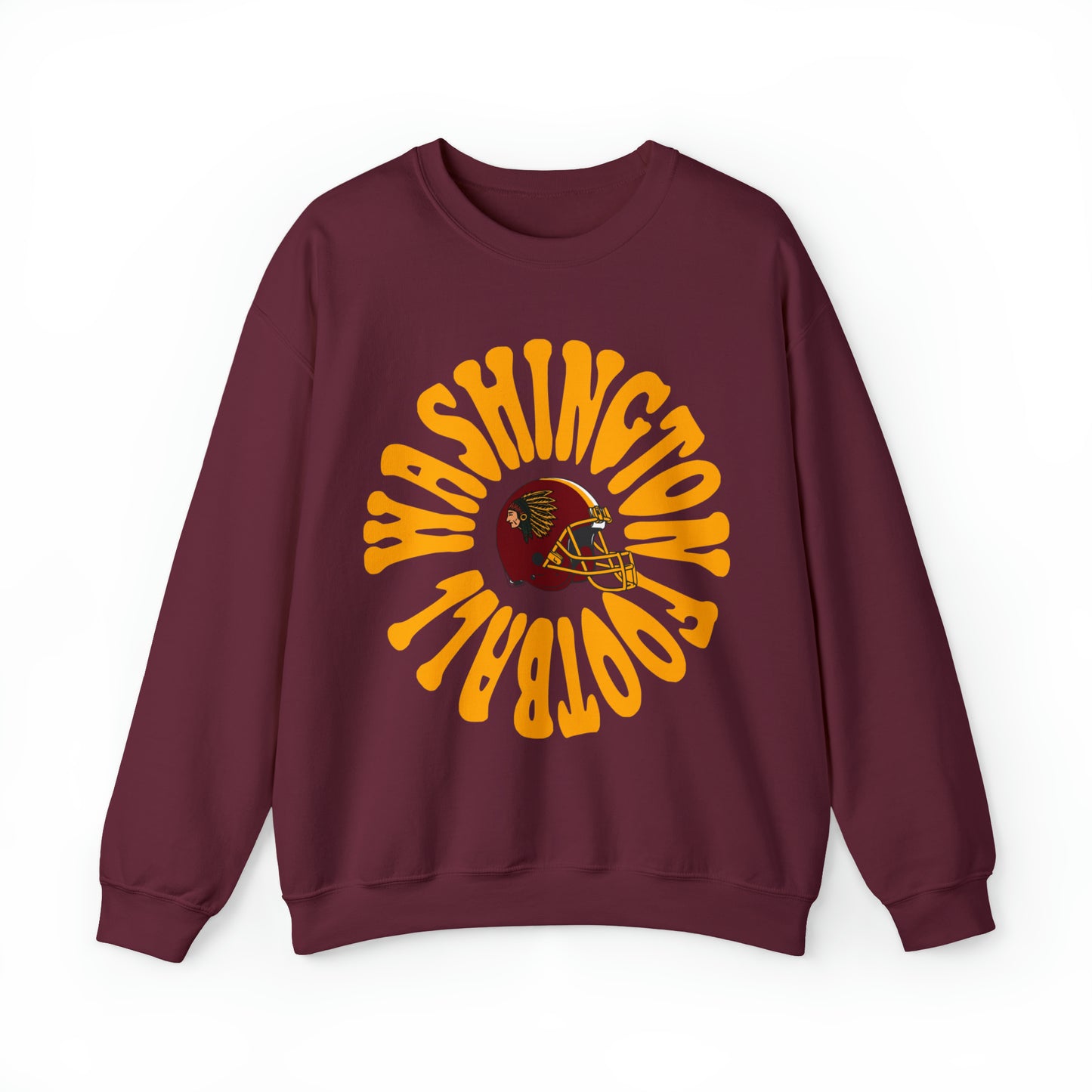 Hippy Style Washington Redskins Football Crewneck - Vintage Football Sweatshirt - Retro Commanders 70's, 80's, 90's - Design 2
