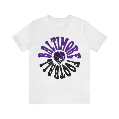 Hippy Baltimore Ravens T-Shirt - Vintage NFL Football Short Sleeve Style Tee - Retro Men's & Women's T-Shirt - Design 2