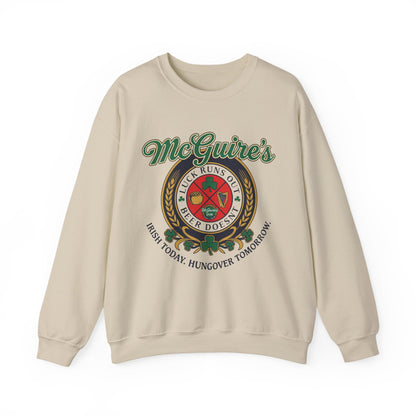 Men''s Unisex McGuire's Pub Sweatshirt — Vintage Logo Irish Pub St. Patrick's Day Crewneck
