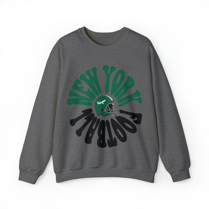 Hippy Retro New York Jets Football Sweatshirt - Vintage Style Football Crewneck - Men's & Women's Football Apparel