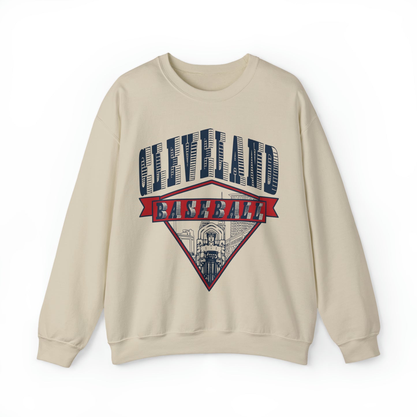 Guardian Bridge Design - Vintage Style Unisex Cleveland Baseball Crewneck Sweatshirt