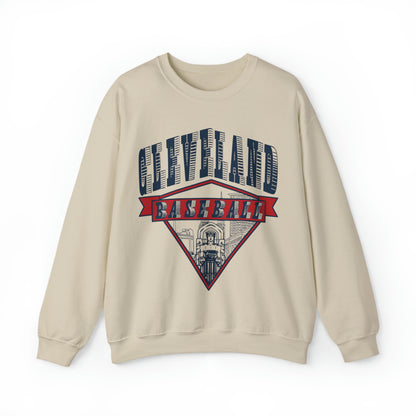 Guardian Bridge Design - Vintage Style Unisex Cleveland Baseball Crewneck Sweatshirt