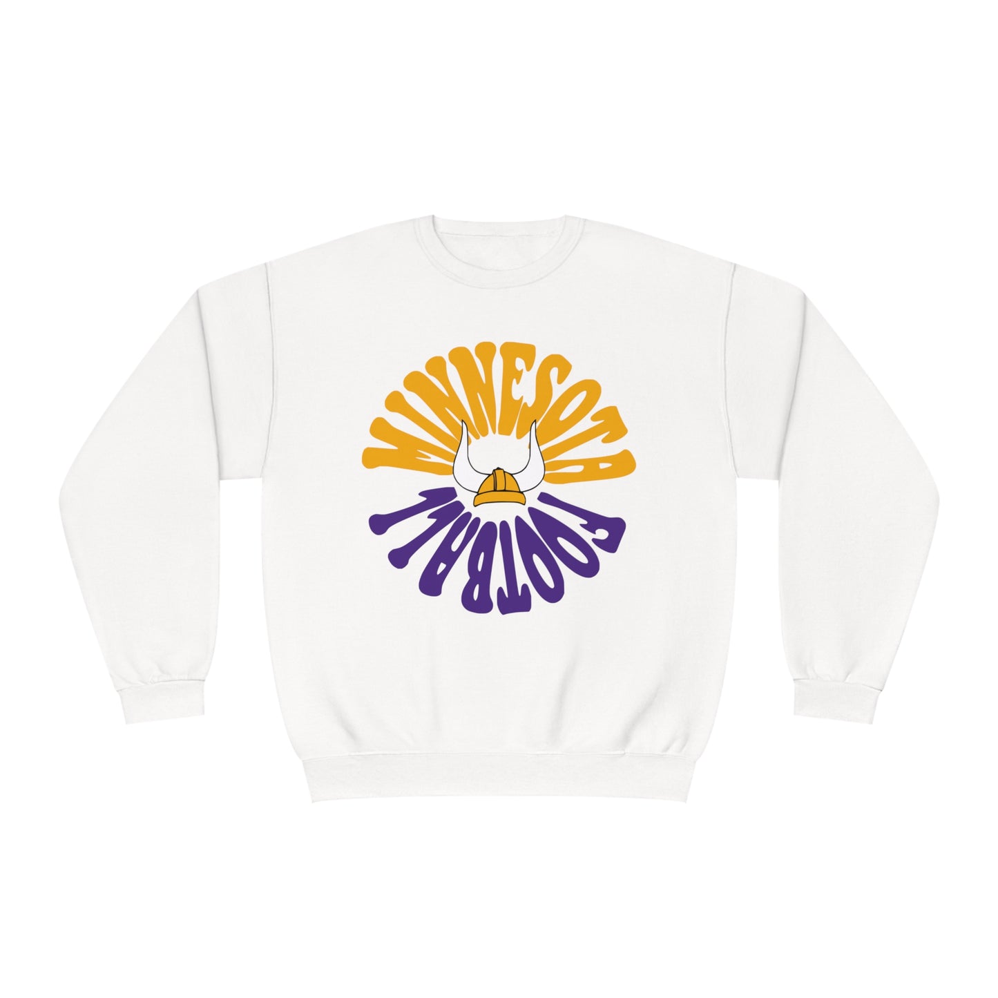 Hippy Retro Minnesota Vikings Crewneck - Retro Unisex Football Sweatshirt - Men's & Women's 90's Oversized Hoodie - Design 2