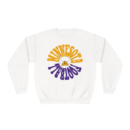 Hippy Retro Minnesota Vikings Crewneck - Retro Unisex Football Sweatshirt - Men's & Women's 90's Oversized Hoodie - Design 2