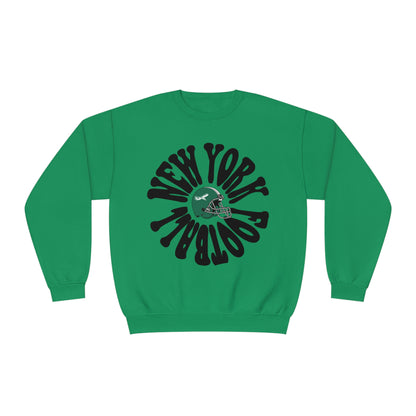 Hippy Retro New York Jets Football Sweatshirt - Vintage Style Football Crewneck - Men's & Women's Football Apparel