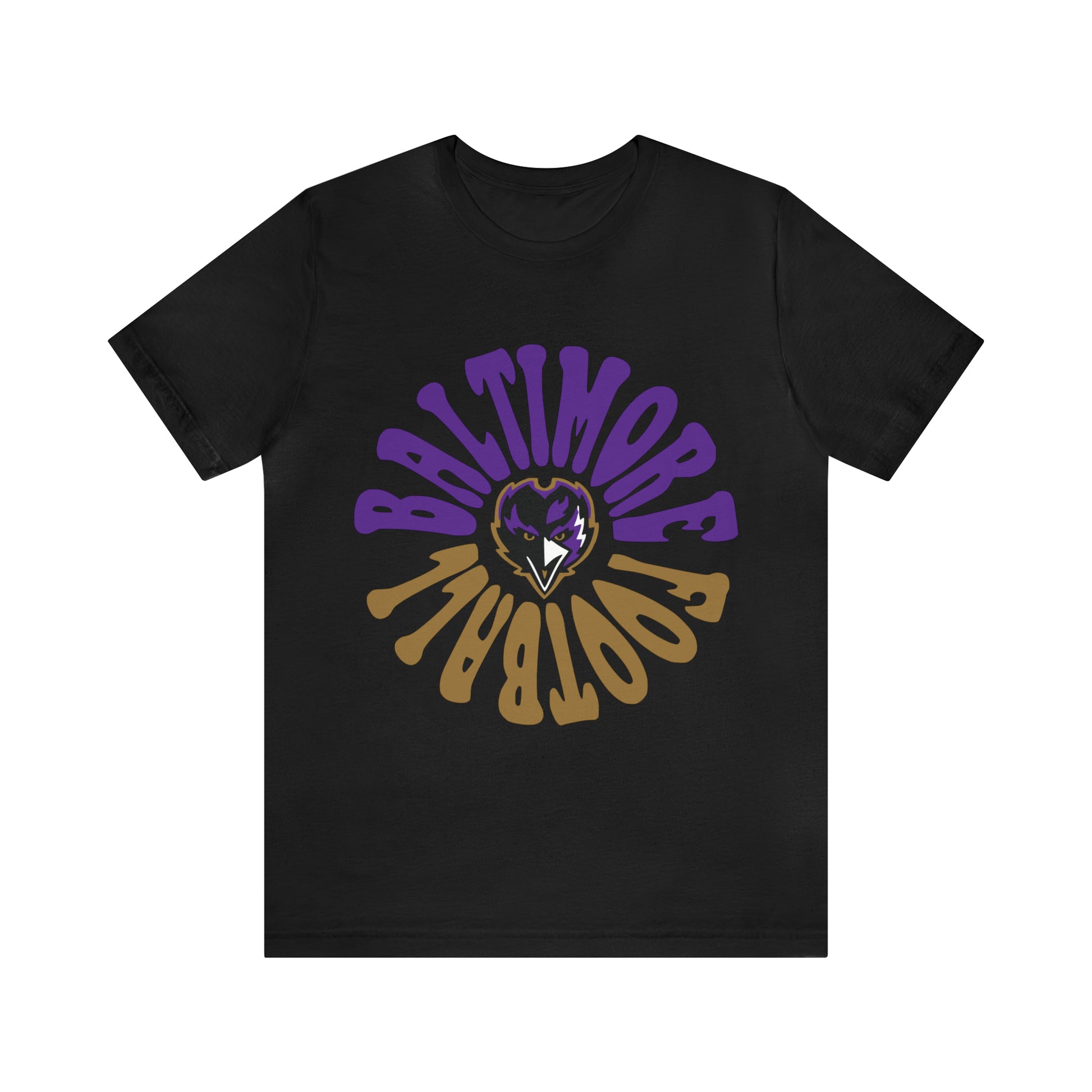Hippy Baltimore Ravens T-Shirt - Vintage NFL Football Short Sleeve Style Tee - Retro Men's & Women's T-Shirt - Design 2
