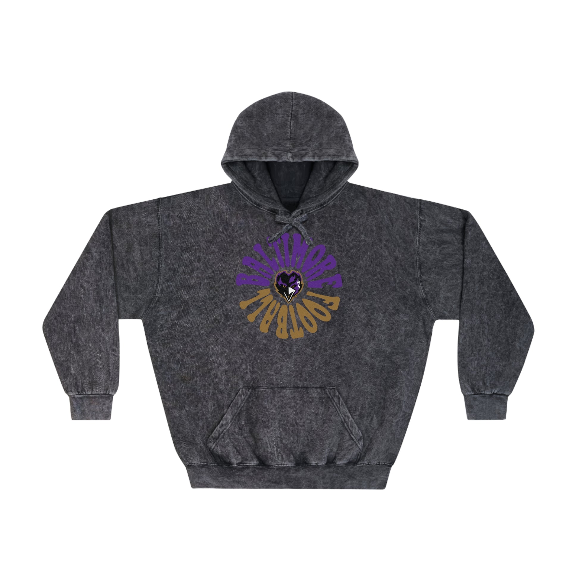 Baltimore Ravens Hoodie Mineral Wash, Tie Dye, Lamar Jackson, OBJ, Odell Beckham Jr, Mens, Womens, Vintage, Retro, Black, Acid Wash, The Dallas Family, Etsy, Oversized Crewneck Sweatshirt Warm Black Dark Gray 90's