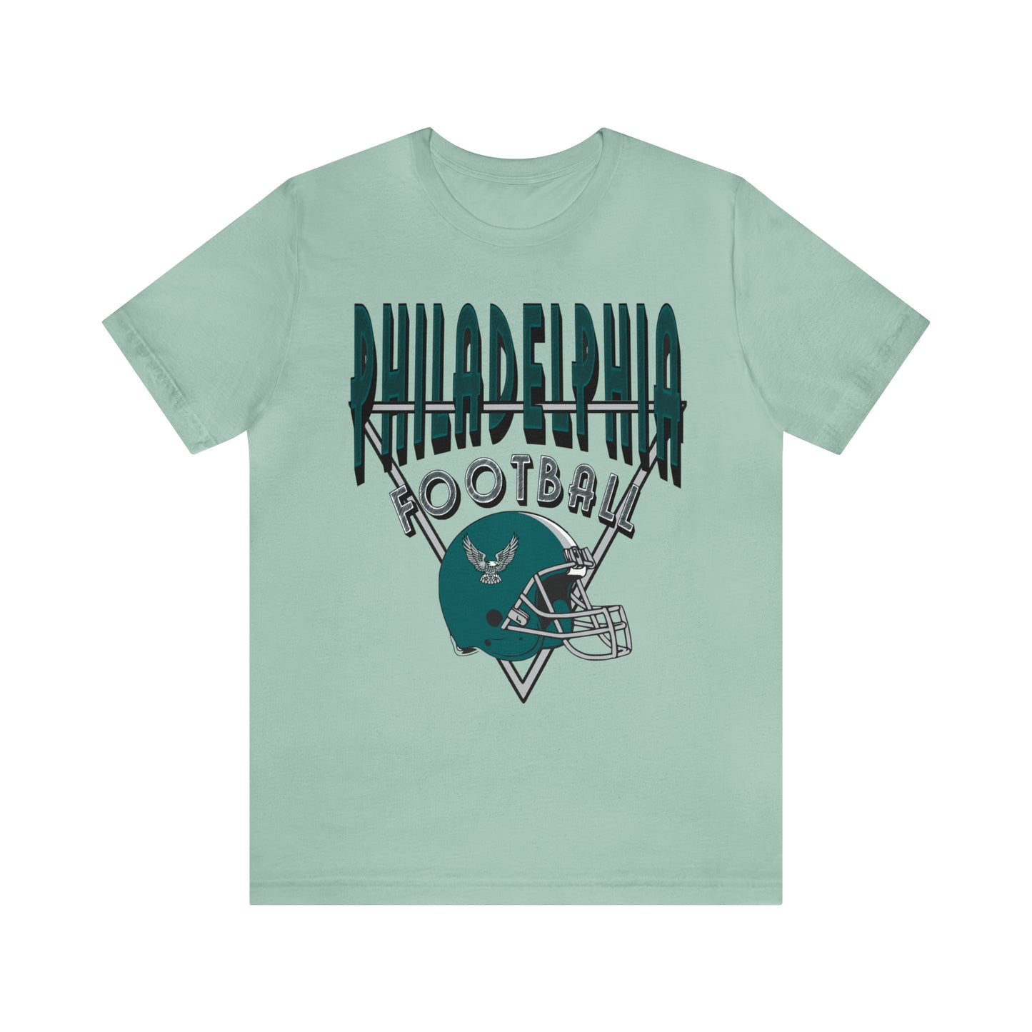 Teal Vintage Philadelphia Eagles Tee - 90's Short Sleeve T-Shirt - NFL Football Men's & Women's Apparel - Design 3