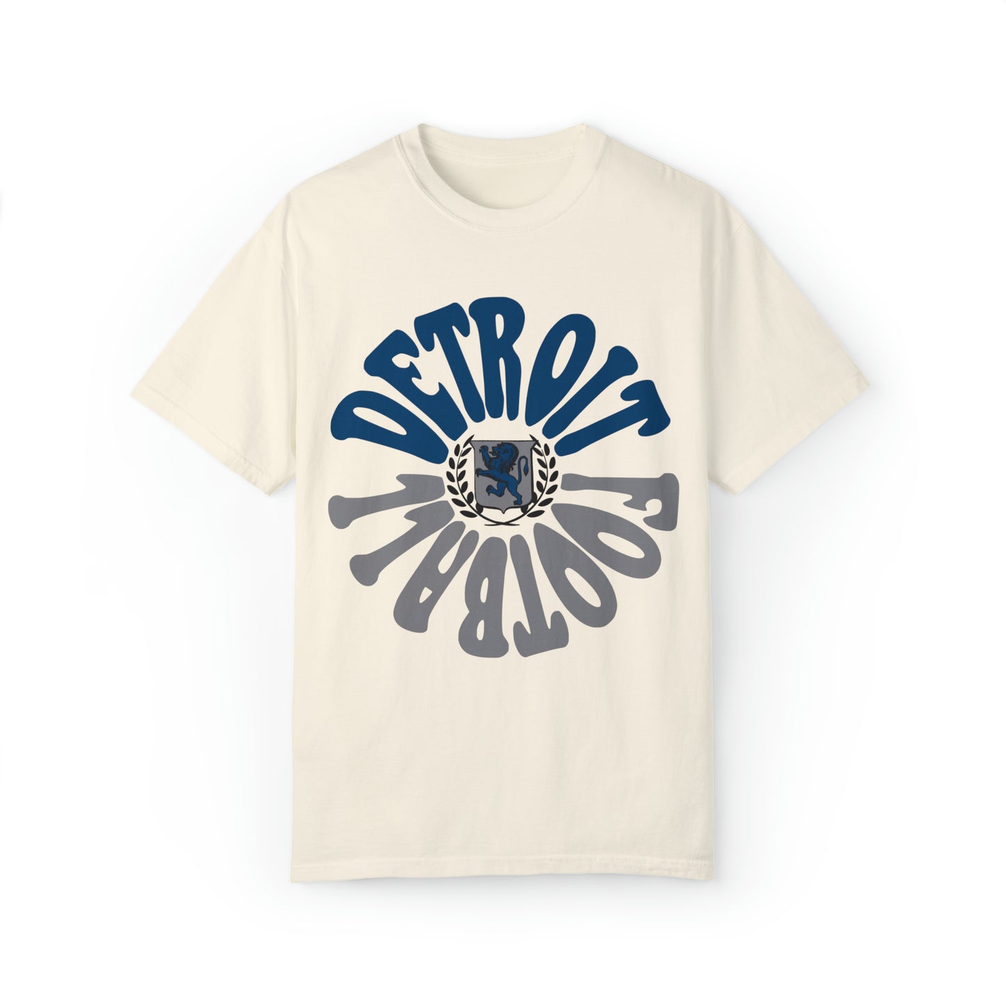 Comfort Colors Hippy Style Detroit Lions Football Short Sleeve T-Shirt - Men's & Women's Oversized Tee - Design 2