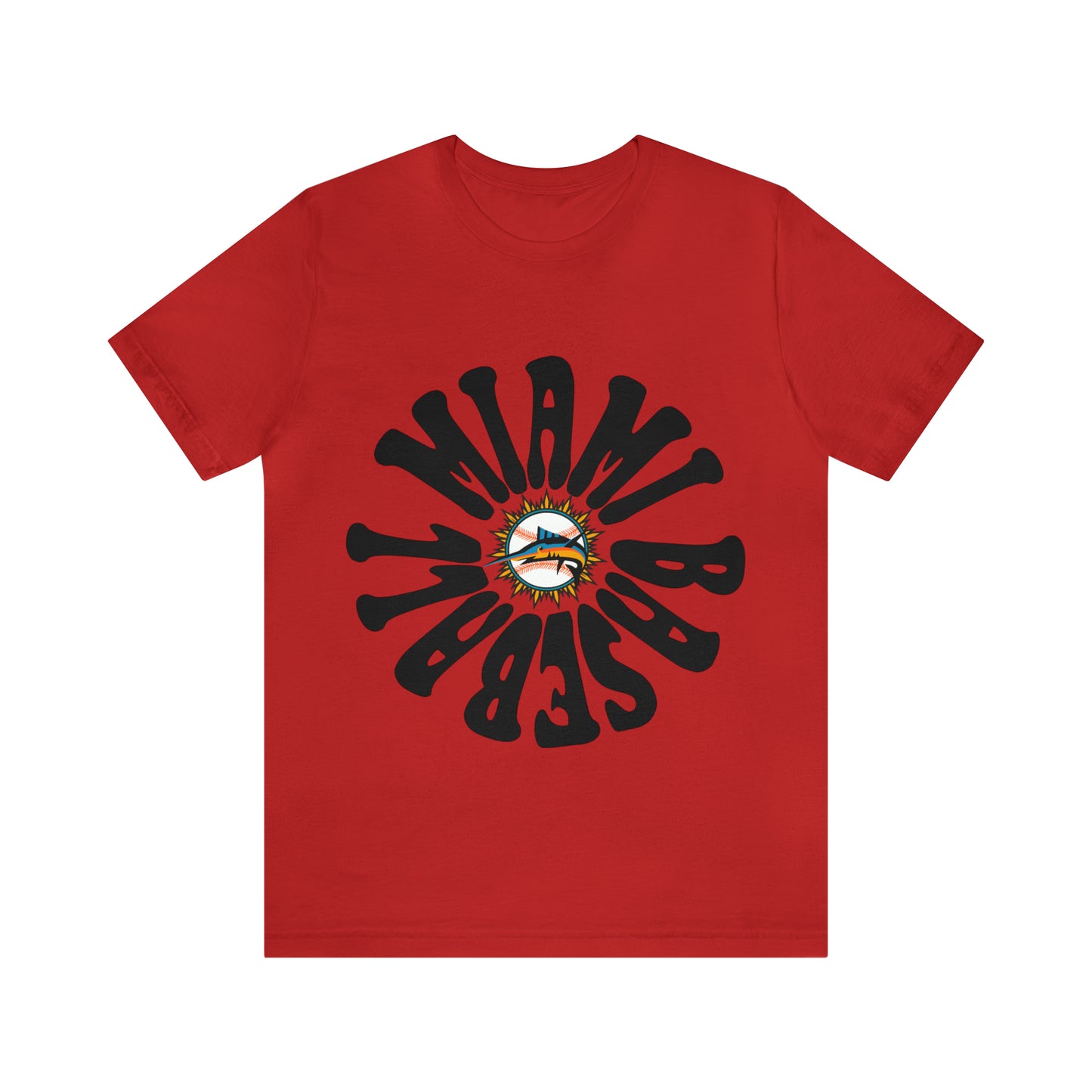 Retro Miami Baseball Throwback Tee - Vintage Baseball Unisex Short Sleeve T-Shirt