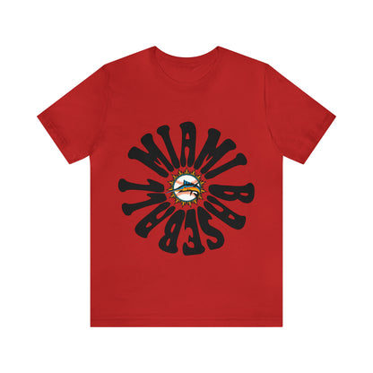 Retro Miami Baseball Throwback Tee - Vintage Baseball Unisex Short Sleeve T-Shirt