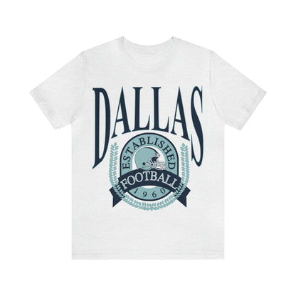 Throwback Dallas Cowboys Football Tee - Vintage Football T-Shirt - Short Sleeve Oversized Men's & Women's Unisex Apparel - Design 1