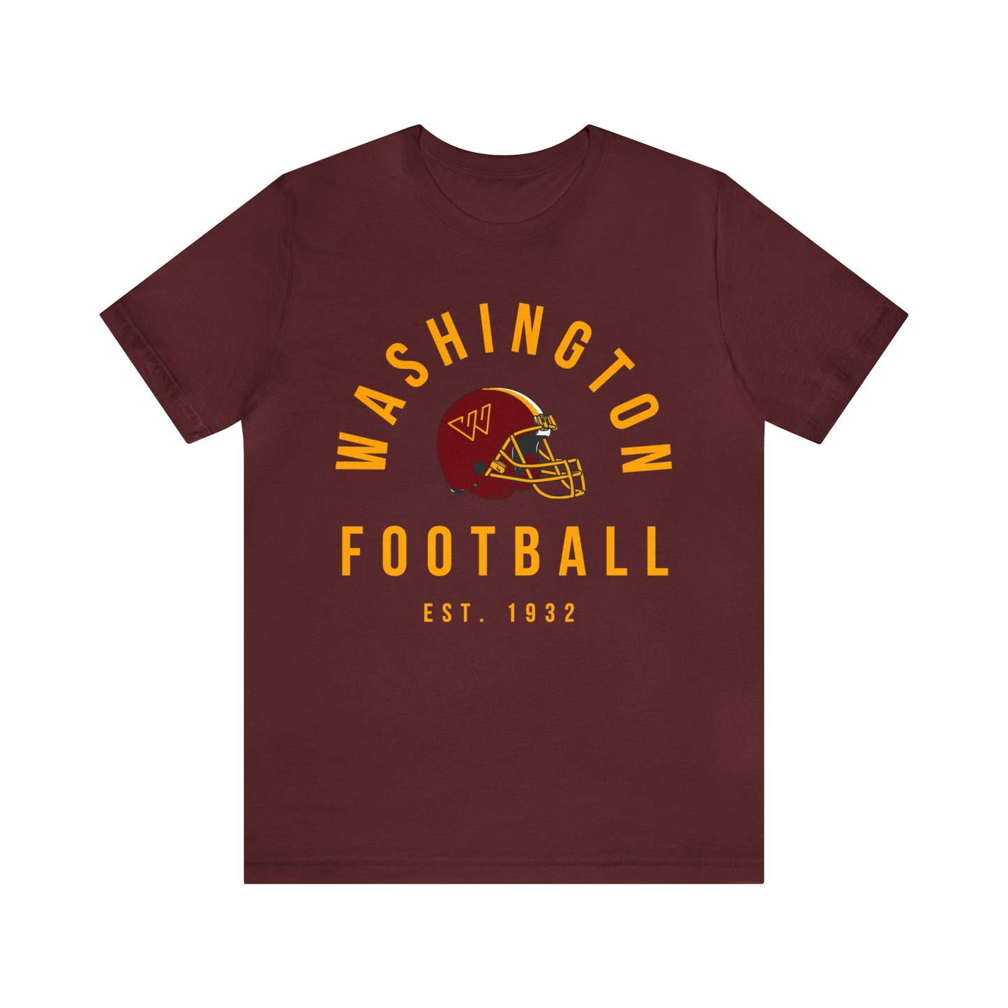 Throwback Washington Commanders Short Sleeve T-Shirt - Vintage Football Tee - Retro Redskins 70's, 80's, 90's - Design 2