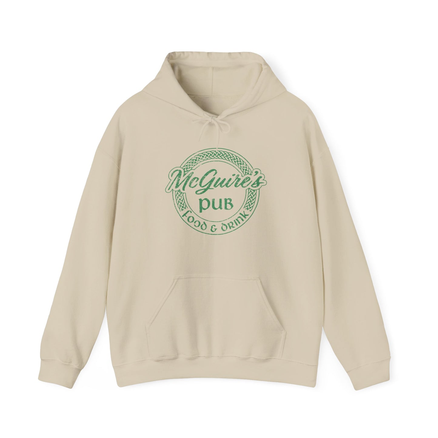 Men's Unisex Faded Logo Pub Hoodie — Vintage Irish Pub Logo Sweatshirt