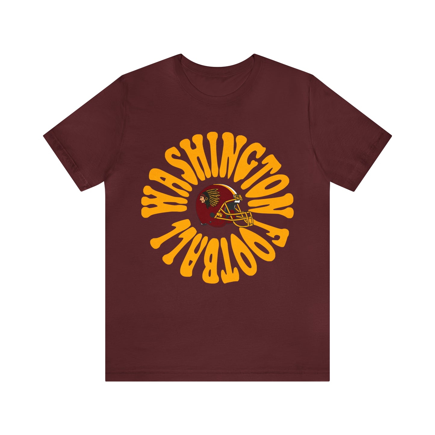 Hippy Style Washington Redskins Short Sleeve T-Shirt - Vintage Football Tee - Retro Commanders 70's, 80's, 90's - Design 2