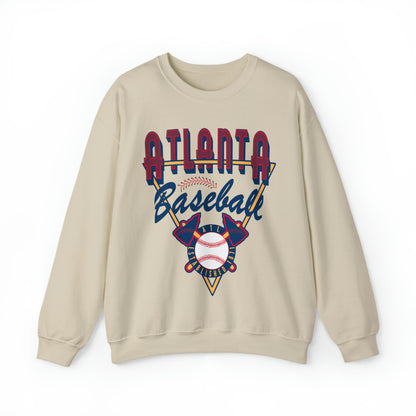 Retro Atlanta Baseball Sweatshirt - Vintage Style MLB Crewneck - Men's & Women's Baseball Apparel