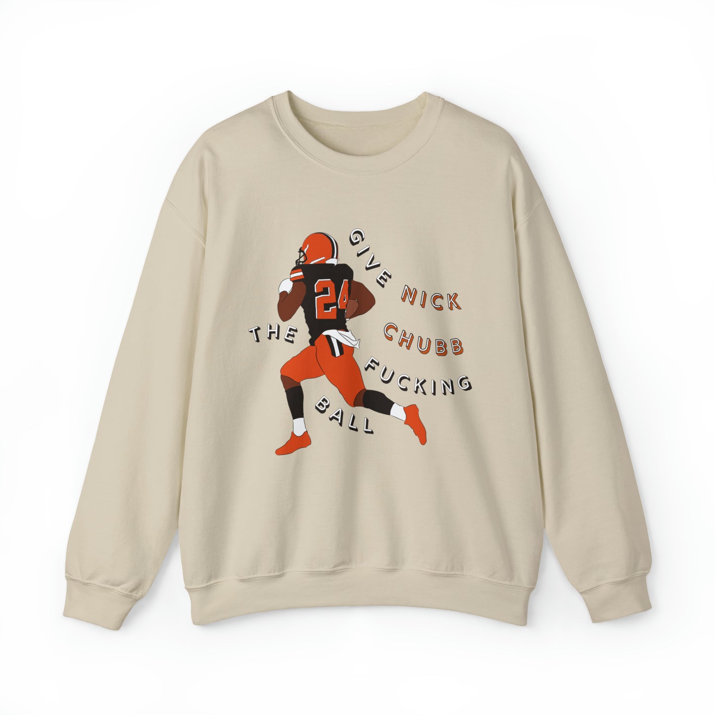 Nick Chubb Sweatshirt - Cleveland Browns Crewneck Sweatshirt - Vintage Oversized Browns Crewneck - NFL Football Sweatshirt
