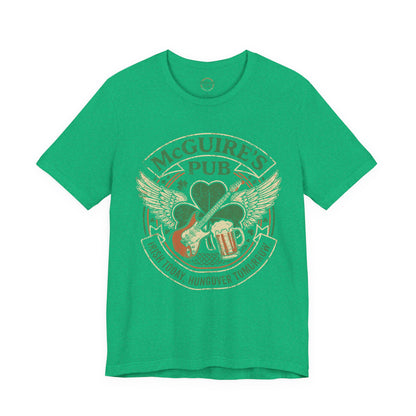 Rock N Roll Men's Unisex McGuire's Vintage Shamrock T-Shirt - McGuire's Pub Logo