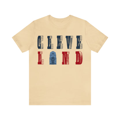 Vintage Cleveland Baseball Letters Tee Retro Short Sleeve Unisex T-Shirt