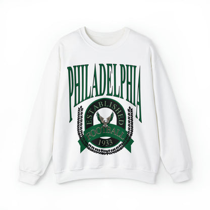 Green Throwback Philadelphia Eagles Football Sweatshirt - Vintage Men's & Women's Retro Oversized NFL Unisex Crewneck - Design 1