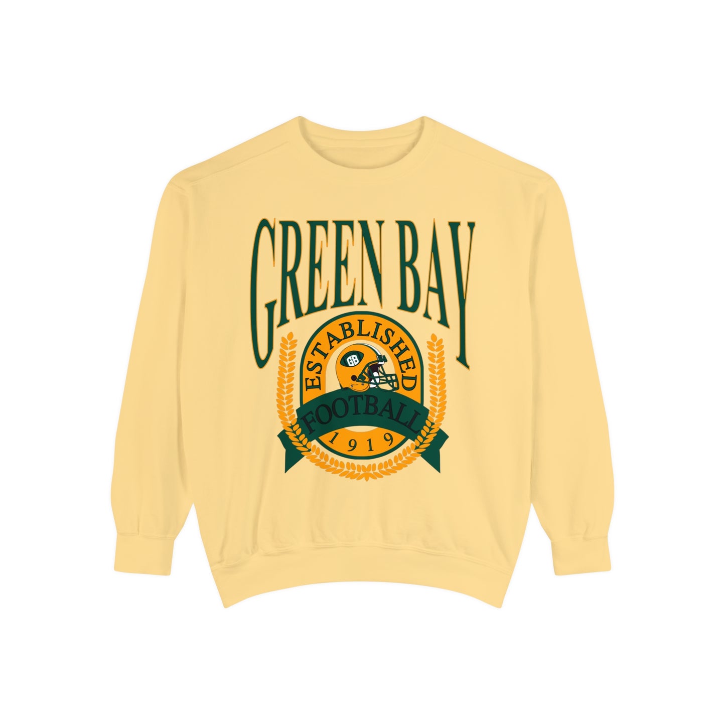 Comfort Colors Throwback Green Bay Packers Football Sweatshirt - Vintage Retro Crewneck - Men's Women's Hoodie Design 1