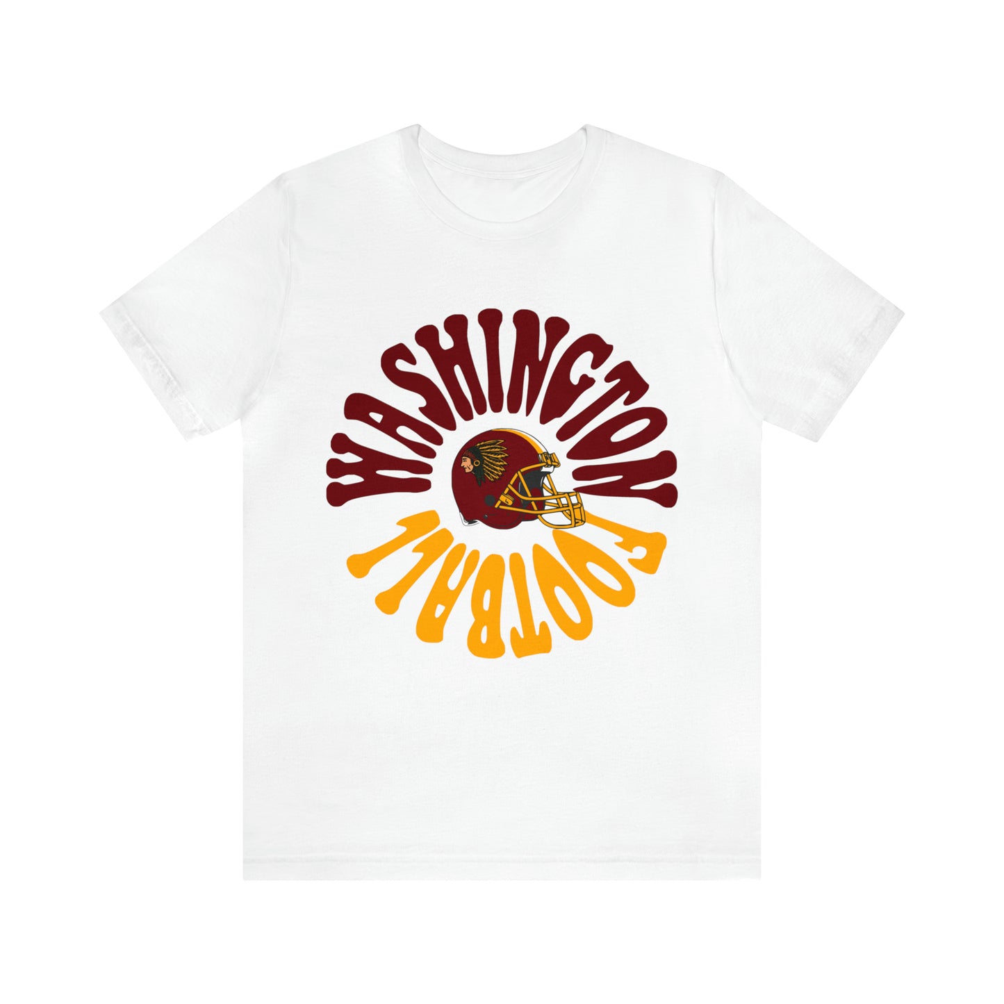 Hippy Style Washington Redskins Short Sleeve T-Shirt - Vintage Football Tee - Retro Commanders 70's, 80's, 90's - Design 2