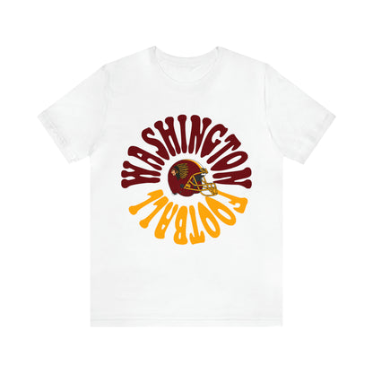 Hippy Style Washington Redskins Short Sleeve T-Shirt - Vintage Football Tee - Retro Commanders 70's, 80's, 90's - Design 2