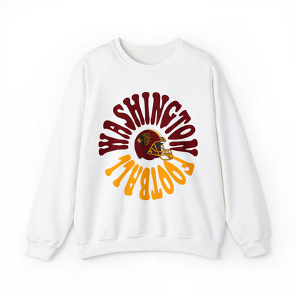 Hippy Style Washington Redskins Football Crewneck - Vintage Football Sweatshirt - Retro Commanders 70's, 80's, 90's - Design 2