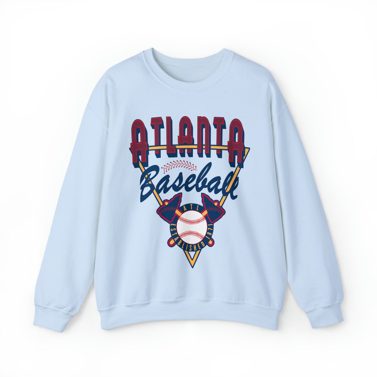 Retro Atlanta Baseball Sweatshirt - Vintage Style MLB Crewneck - Men's & Women's Baseball Apparel