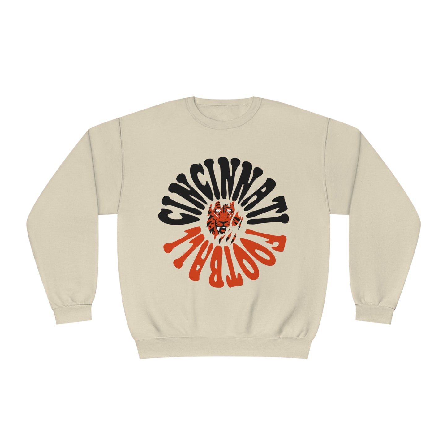 Cincinnati Bengals Crewneck Sweatshirt - Retro NFL Football Hoodie - Hippy Oversized Men's & Women's 90's Oversized - Design 2