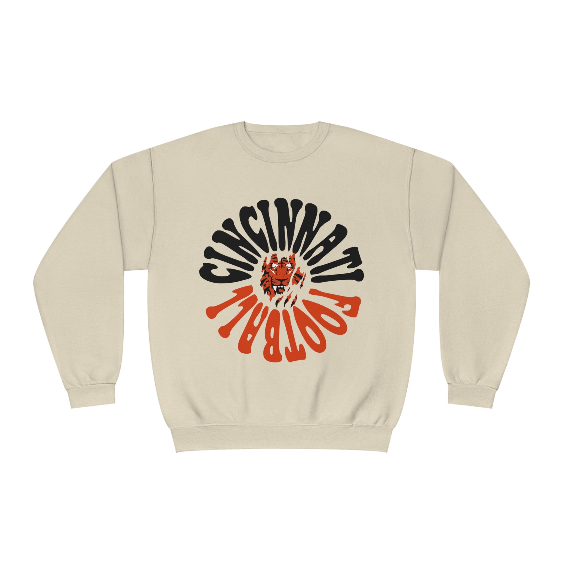Cincinnati Bengals Crewneck Sweatshirt - Retro NFL Football Hoodie - Hippy Oversized Men's & Women's 90's Oversized - Design 2