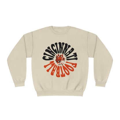 Cincinnati Bengals Crewneck Sweatshirt - Retro NFL Football Hoodie - Hippy Oversized Men's & Women's 90's Oversized - Design 2