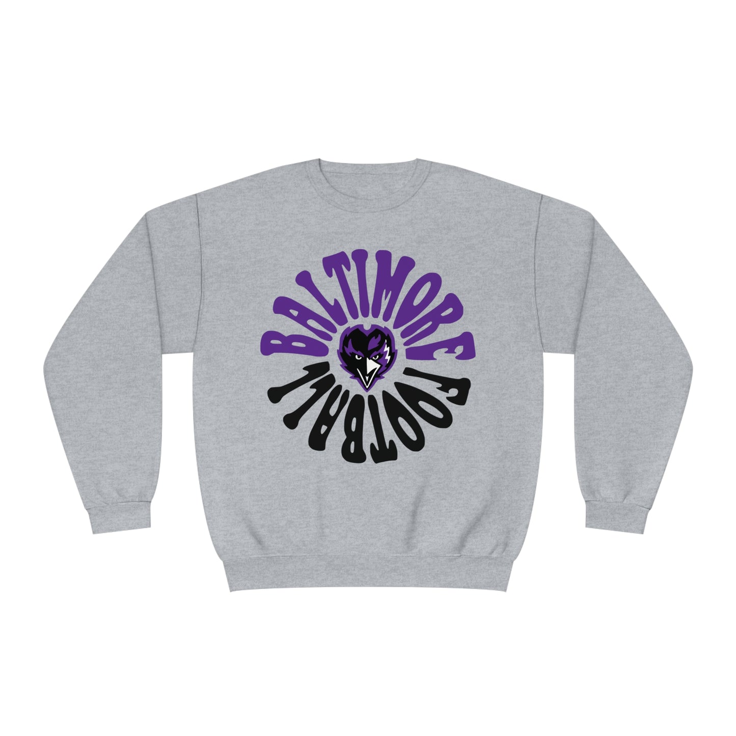 Hippy Baltimore Ravens Crewneck Sweatshirt - Vintage NFL Football Hoodie - Retro Men's & Women's NFL Football Sweatshirt - Design 2