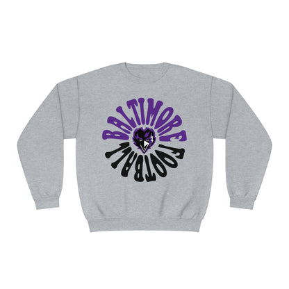 Hippy Baltimore Ravens Crewneck Sweatshirt - Vintage NFL Football Hoodie - Retro Men's & Women's NFL Football Sweatshirt - Design 2