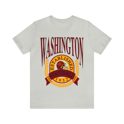 90's Washington Commanders Short Sleeve T-Shirt - Vintage Football Tee - Retro Redskins 70's, 80's, 90's - Design 1