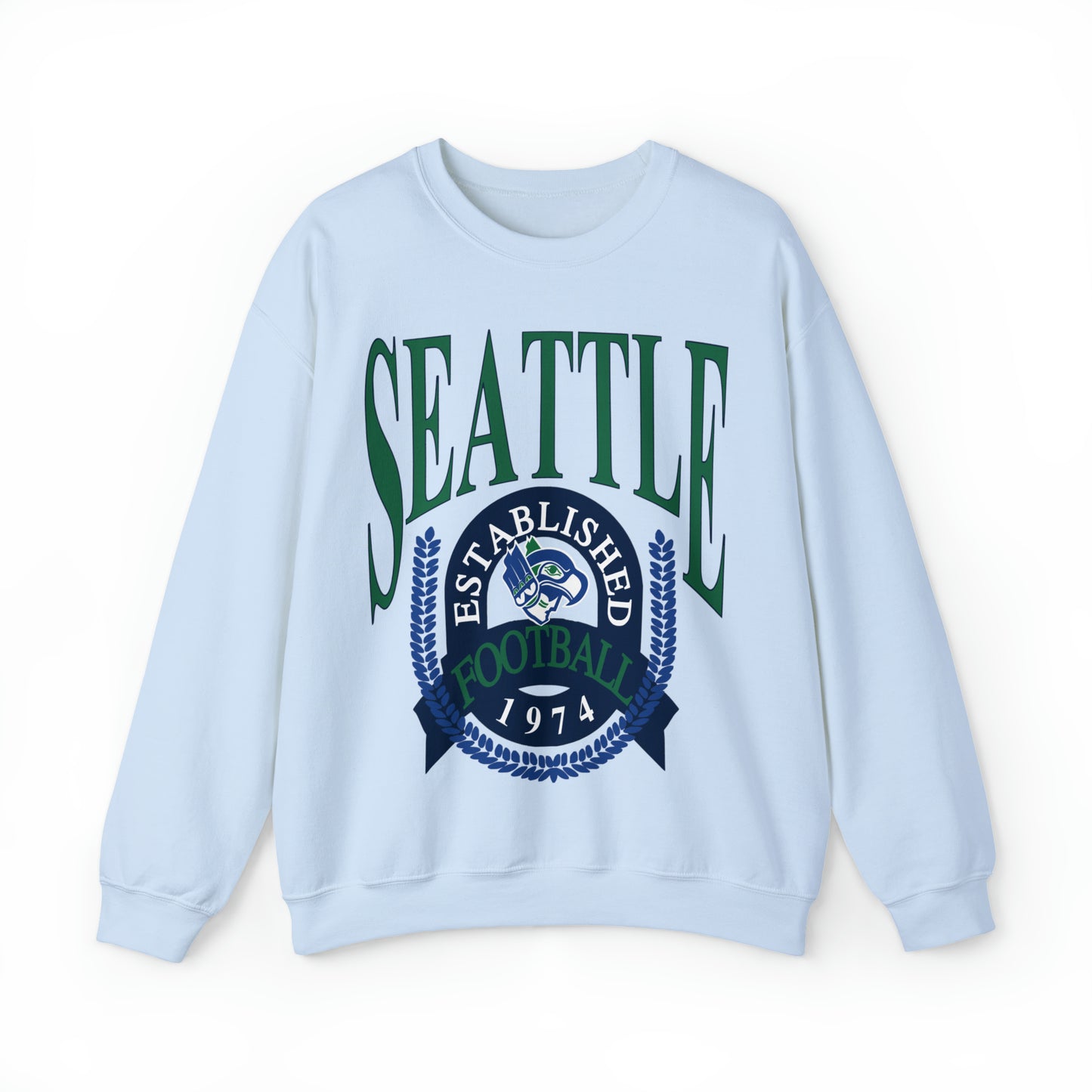 Throwback Vintage Seattle Seahawks Sweatshirt - Retro Style Football Crewneck - Men's & Women's Retro Apparel - Design 1