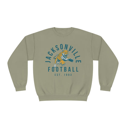 Vintage Jacksonville Jaguars Crewneck Sweatshirt - Retro Football Short Sleeve Oversized Men's & Women's - Design 3