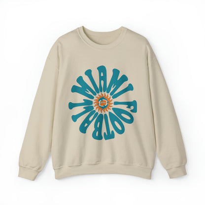 Retro Miami Dolphins Football Sweatshirt - Vintage Style Football Crewneck - Men's & Women's Football Apparel - Design 2