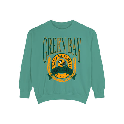 Comfort Colors Throwback Green Bay Packers Football Sweatshirt - Vintage Retro Crewneck - Men's Women's Hoodie Design 1