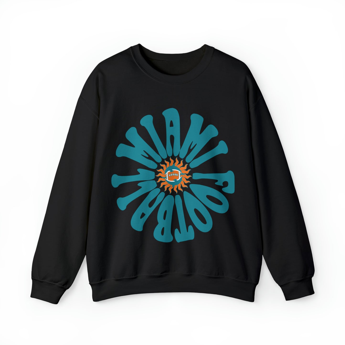 Hippy Retro Miami Dolphins Sweatshirt - Vintage Unisex Football Crewneck  - Men's Women's Unisex Apparel - Design 2