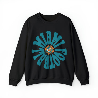 Hippy Retro Miami Dolphins Sweatshirt - Vintage Unisex Football Crewneck  - Men's Women's Unisex Apparel - Design 2